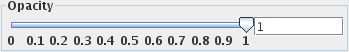 Slider to set the opacity of the rendered ROIs